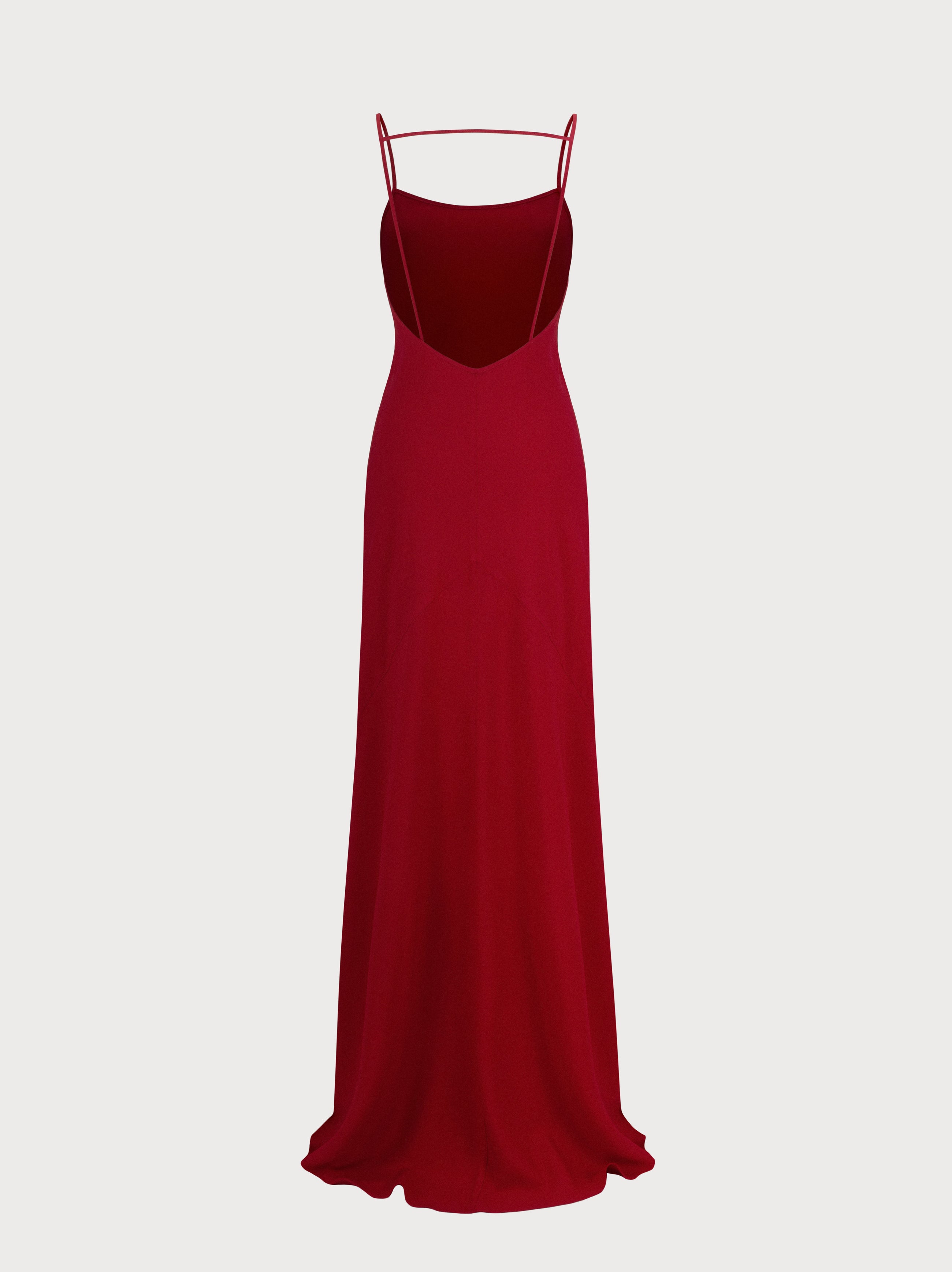 Laura Dress in Red Crepe