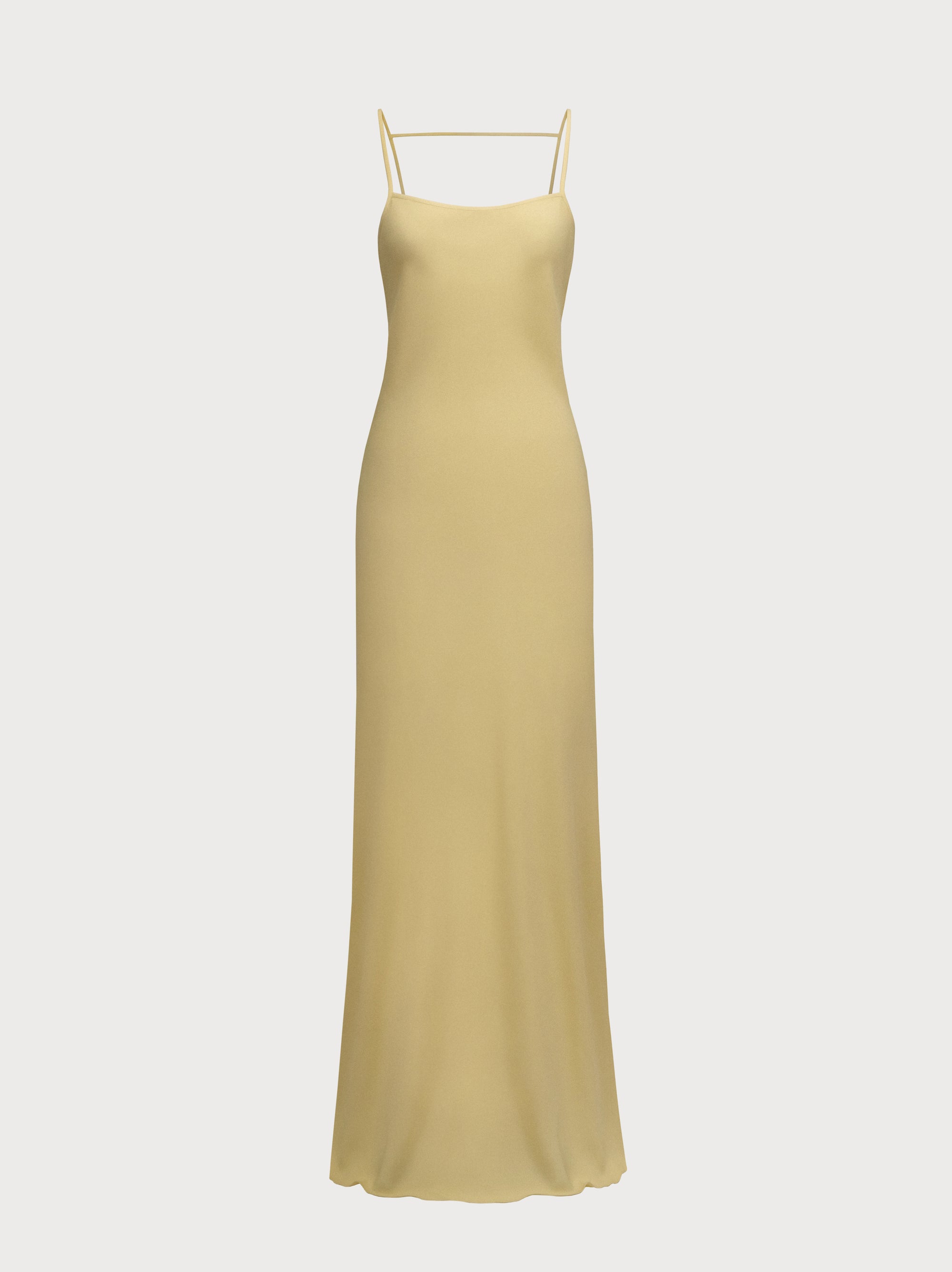 Laura Dress in Yellow Crepe