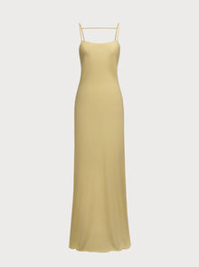 Laura Dress in Yellow Crepe
