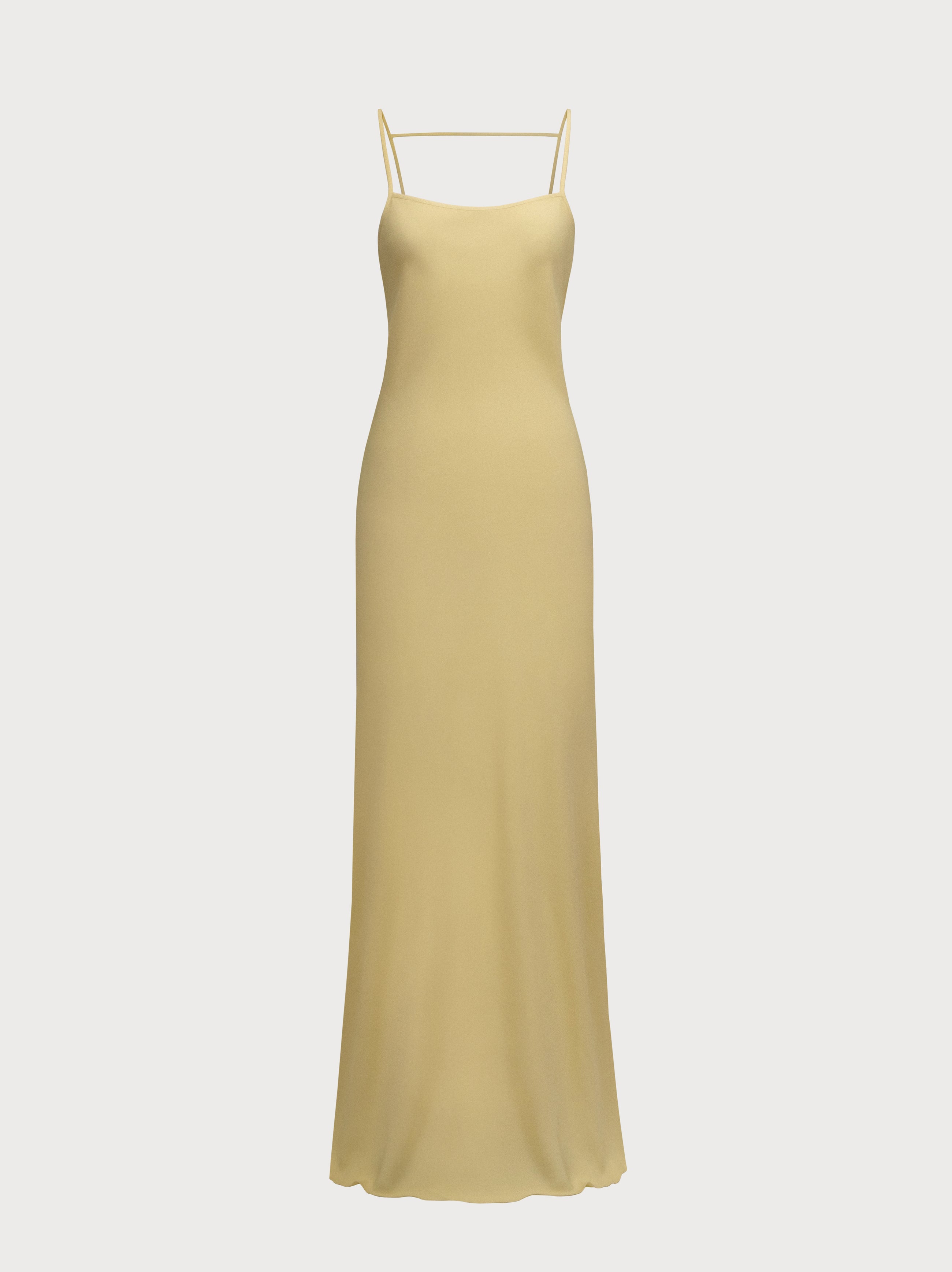 Laura Dress in Yellow Crepe