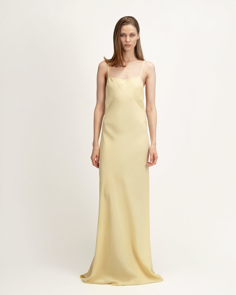 Laura Dress in Yellow Crepe