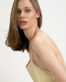 Laura Dress in Yellow Crepe