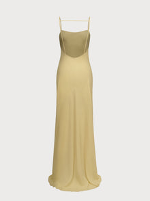 Laura Dress in Yellow Crepe