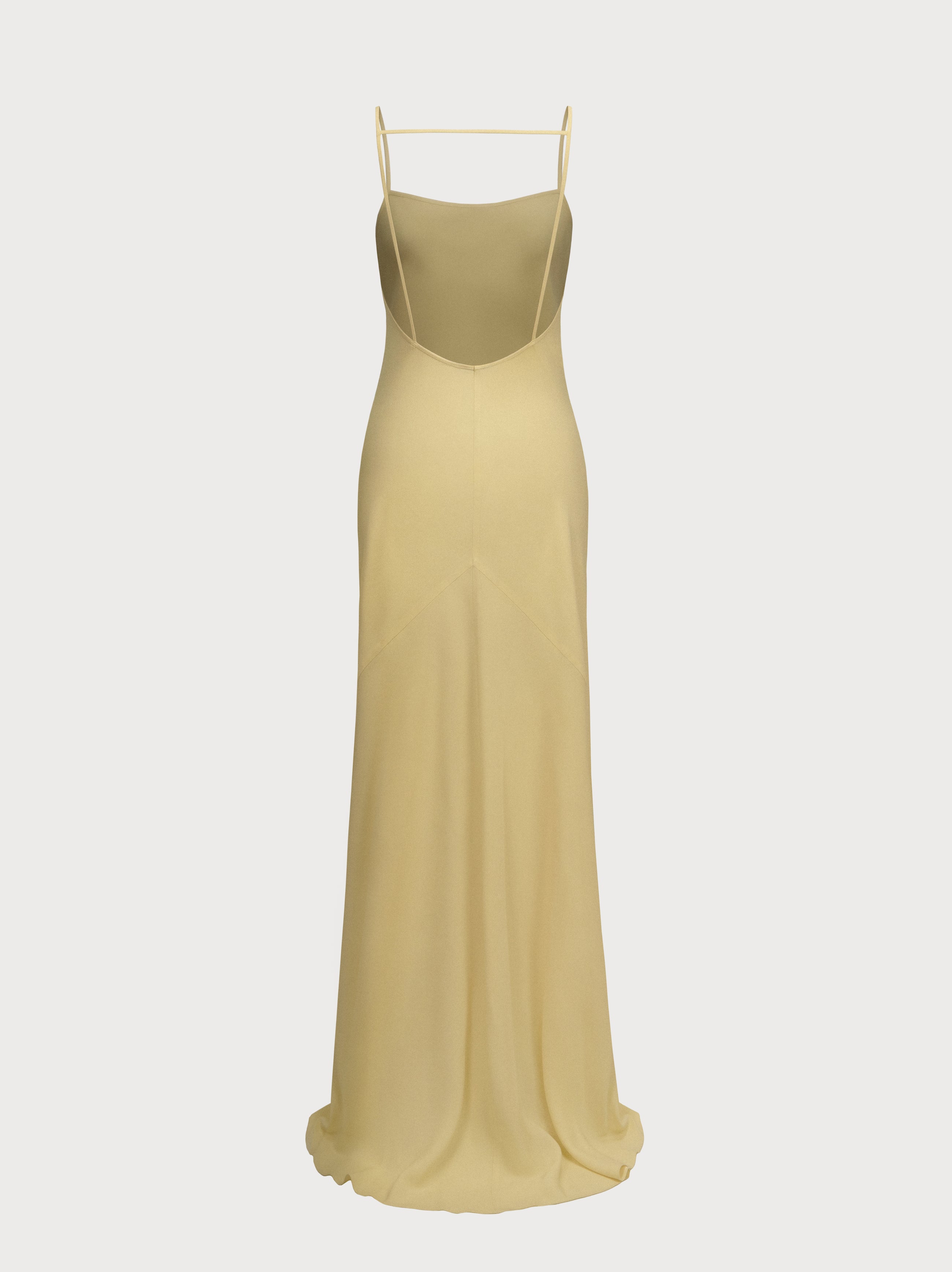 Laura Dress in Yellow Crepe