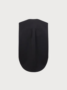 Black sleeveless top on a light gray background