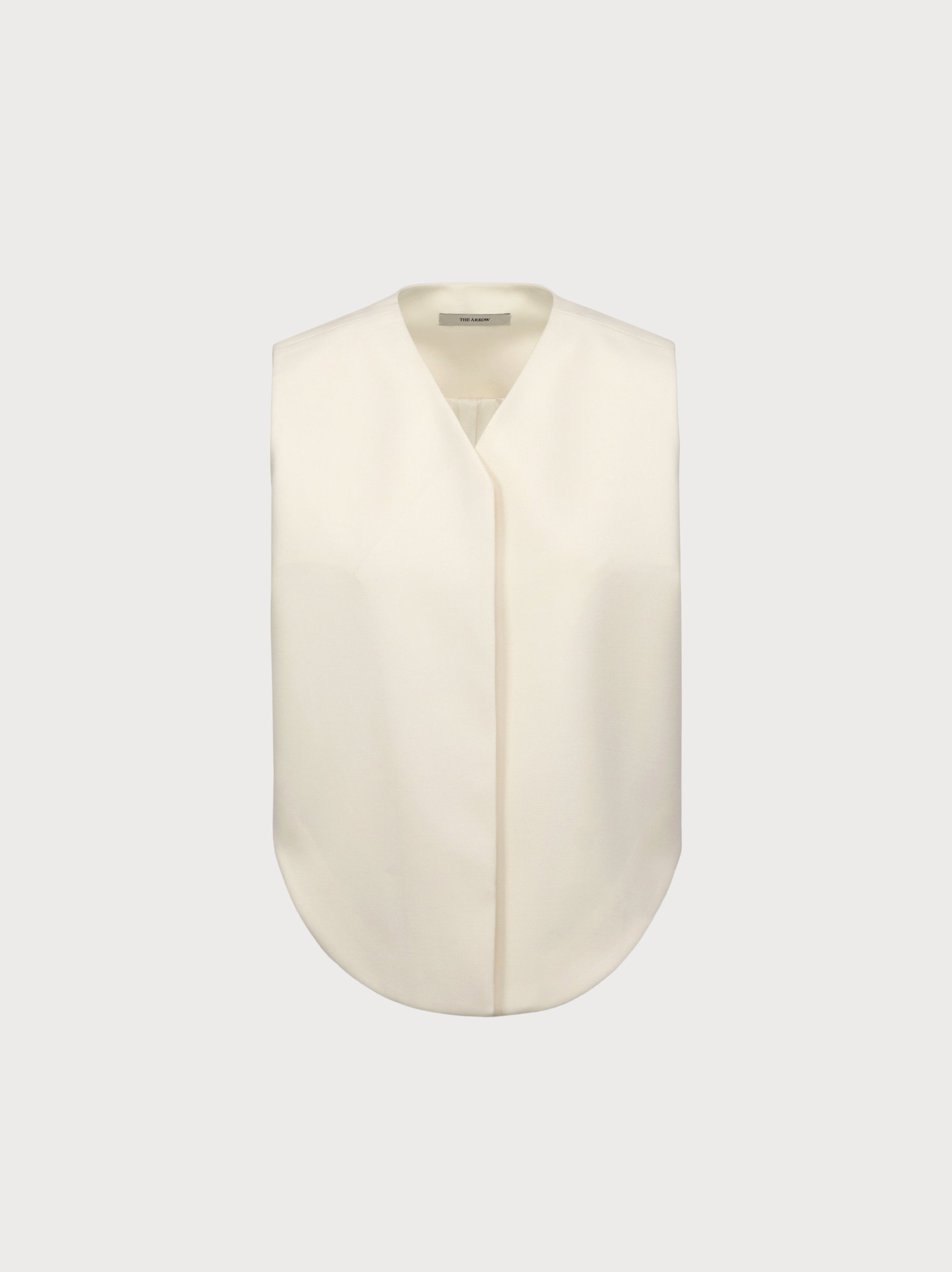 White vest with a collar on a light gray background