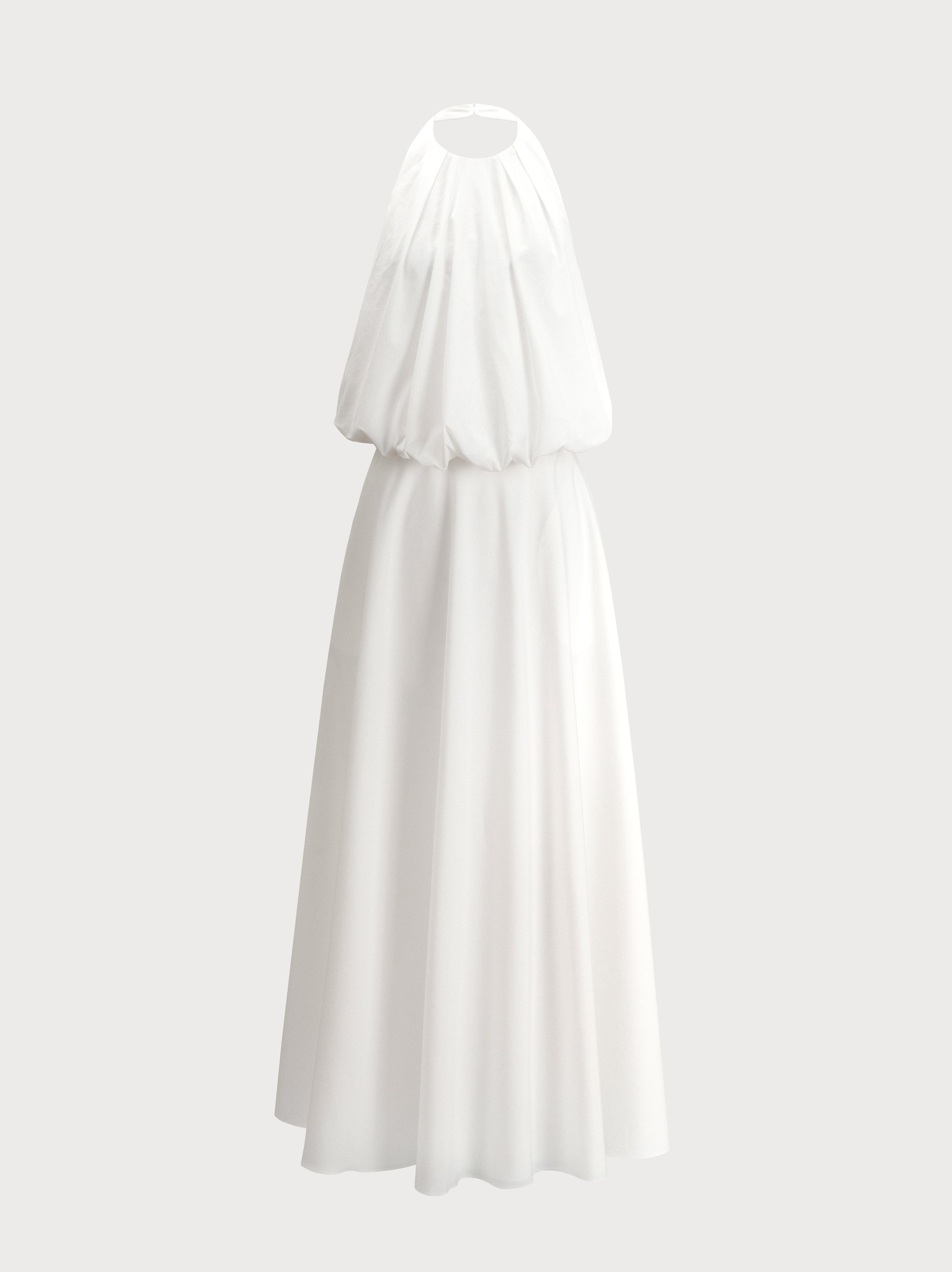 Lily Dress in White Cotton