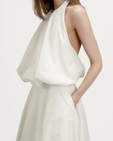 Lily Dress in White Cotton