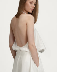 Lily Dress in White Cotton