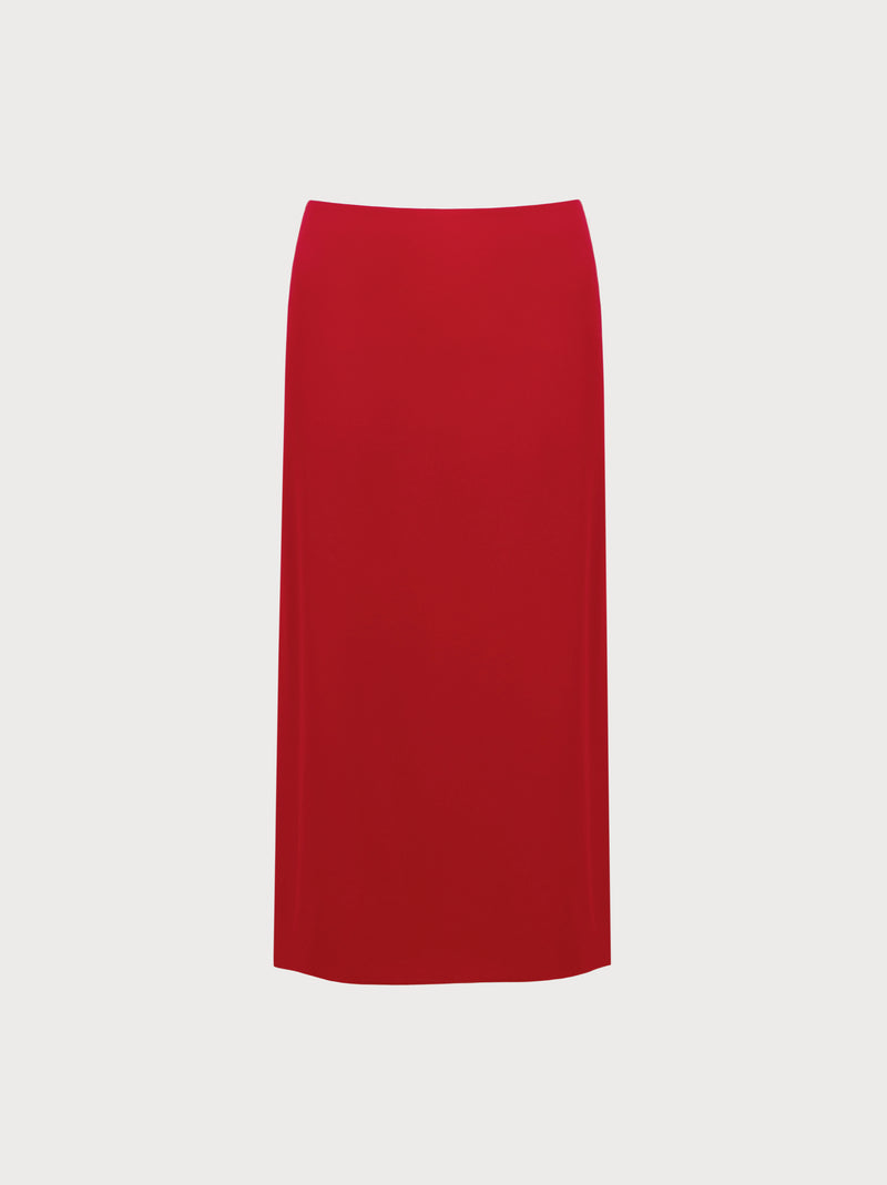Red pencil skirt on a white background