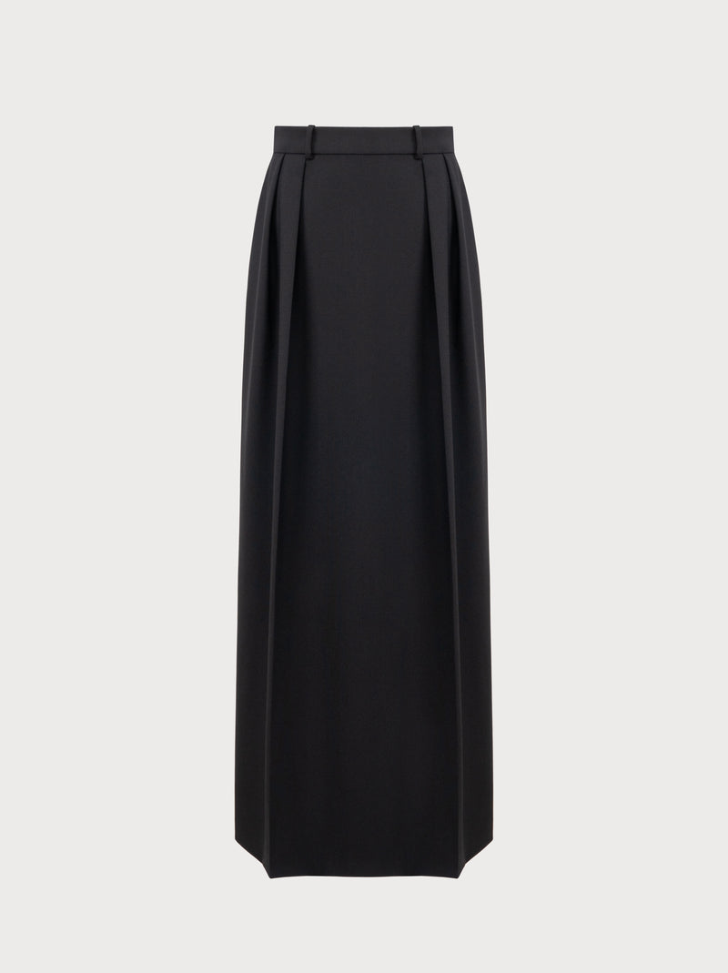 Luna Skirt in Black Virgin Wool and Mohair