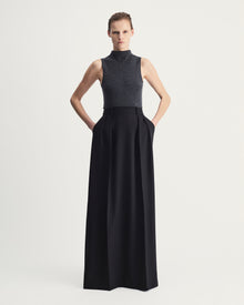 Luna Skirt in Black Virgin Wool and Mohair