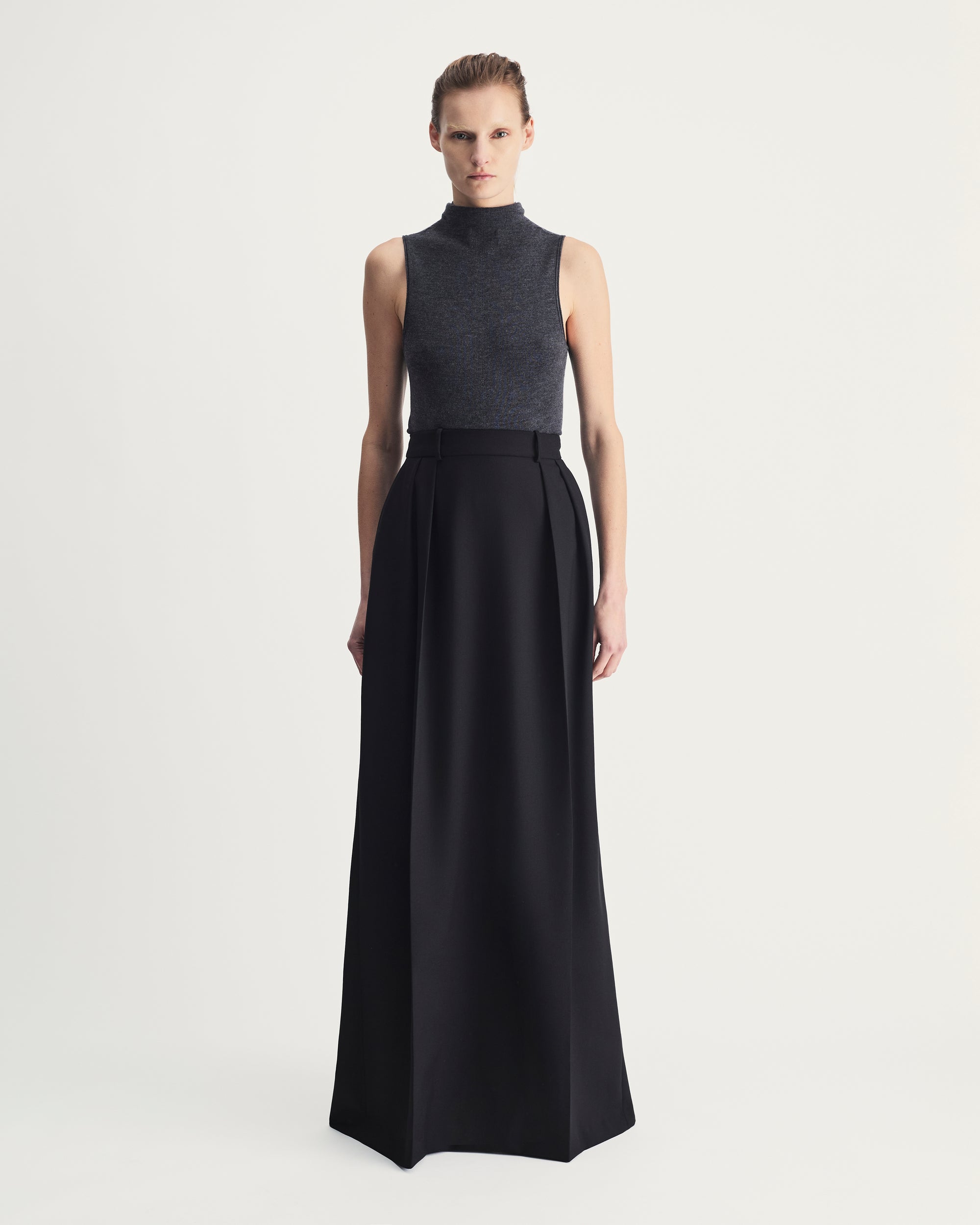 Luna Skirt in Black Virgin Wool and Mohair