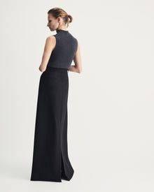Luna Skirt in Black Virgin Wool and Mohair