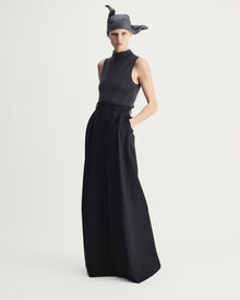Luna Skirt in Black Virgin Wool and Mohair