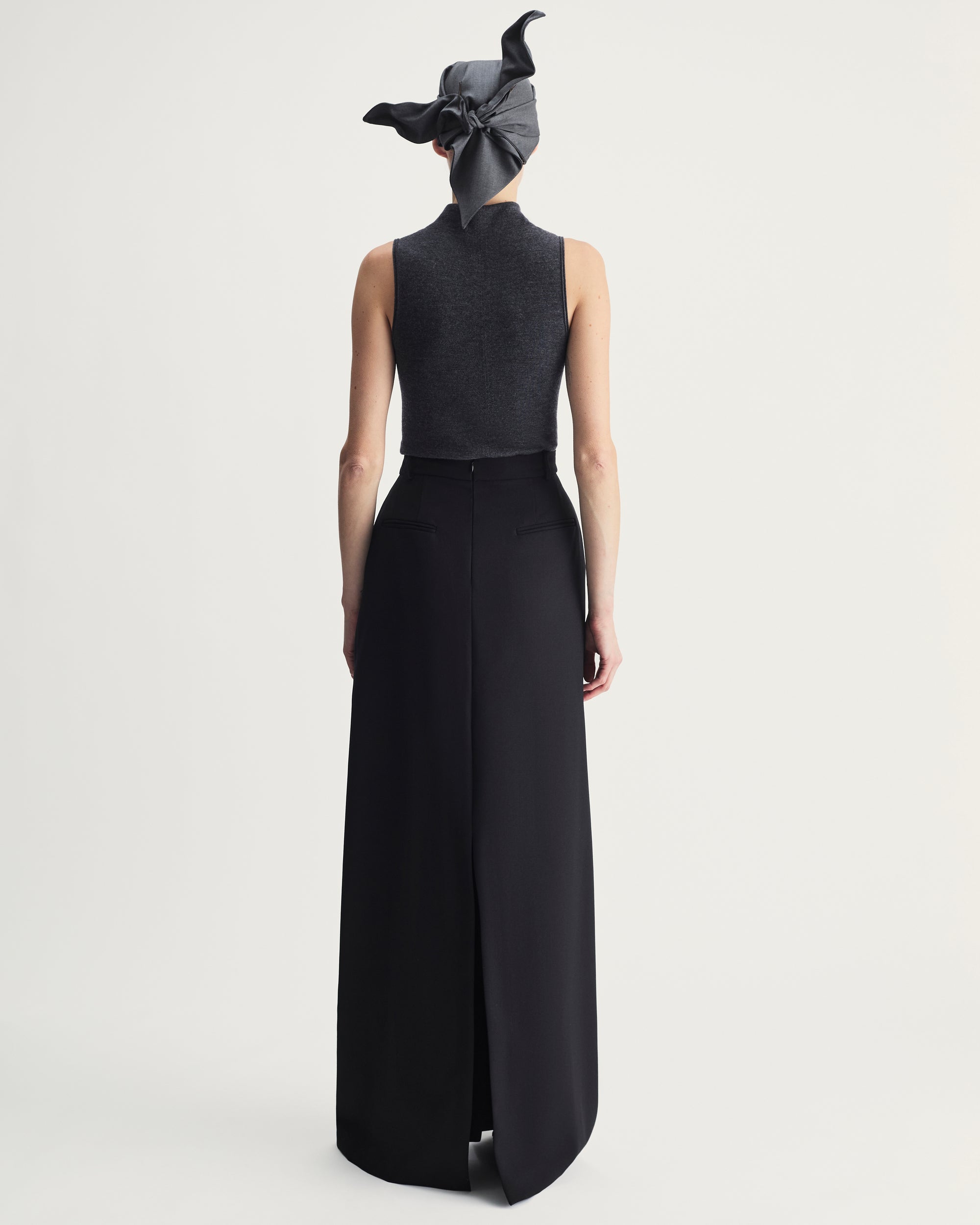 Luna Skirt in Black Virgin Wool and Mohair
