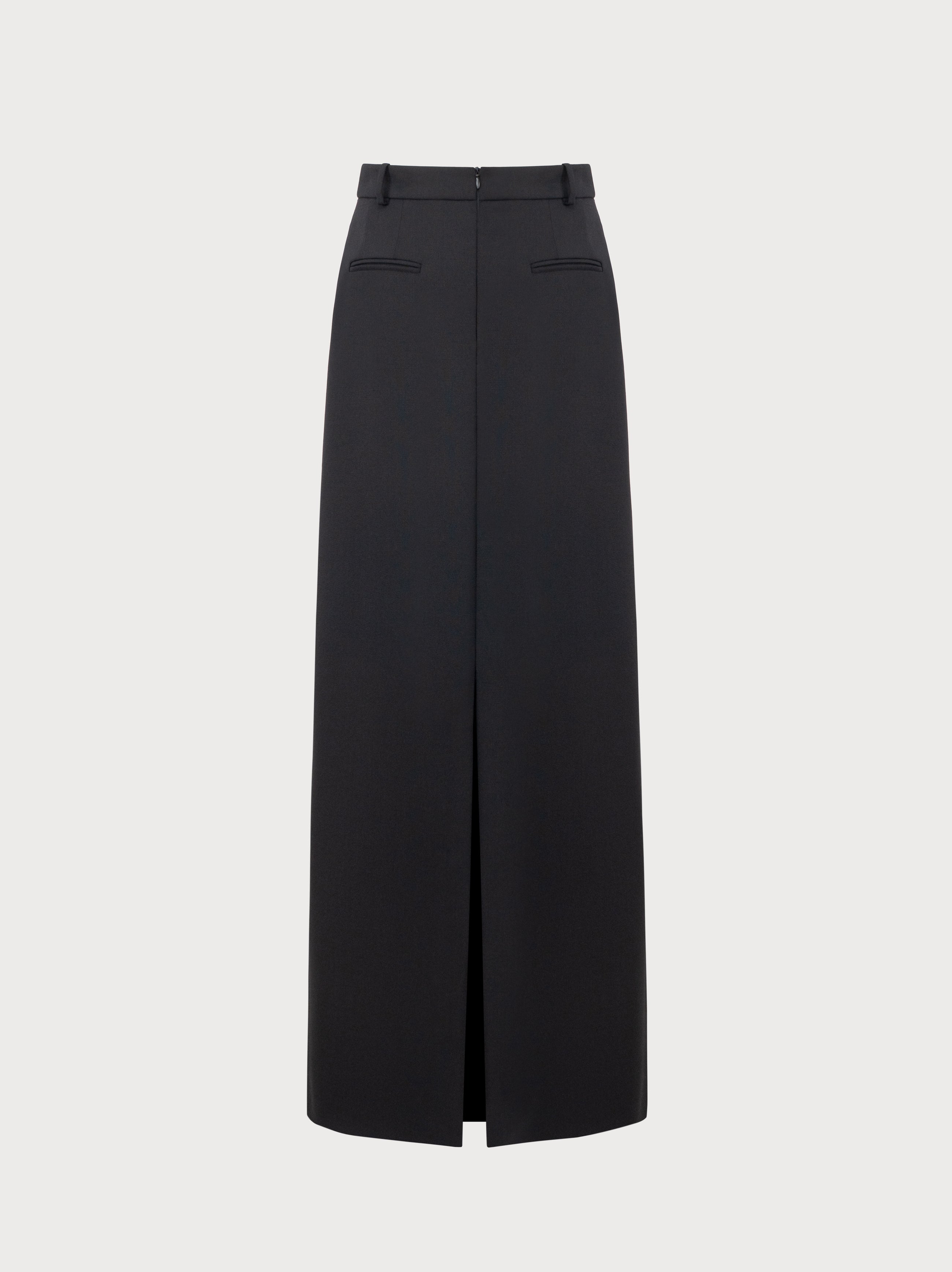 Luna Skirt in Black Virgin Wool and Mohair