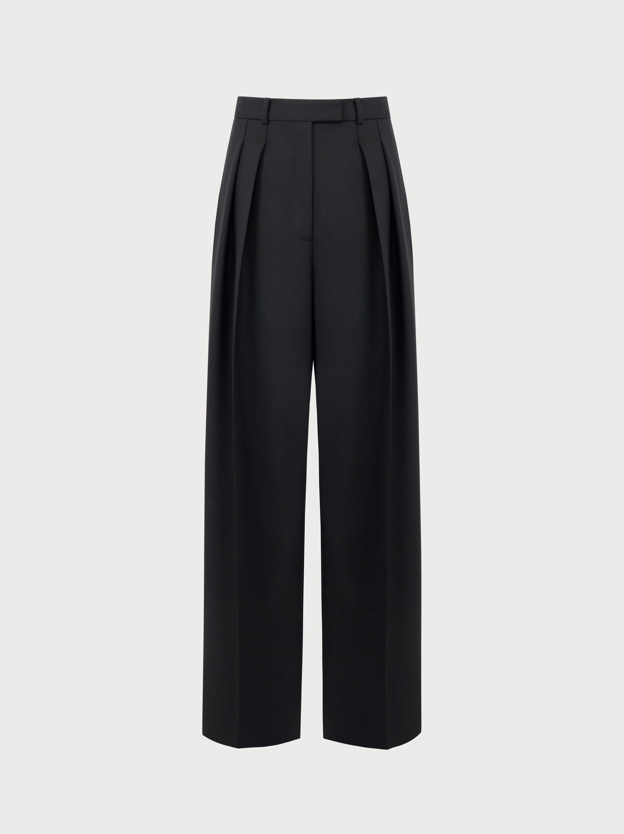 Mara Trousers in Black Virgin Wool and Mohair