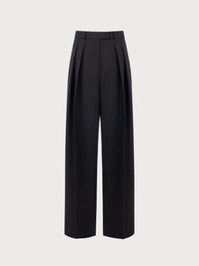 Mara Trousers in Black Virgin Wool and Mohair
