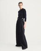 Mara Trousers in Black Virgin Wool and Mohair