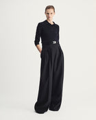 Mara Trousers in Black Virgin Wool and Mohair
