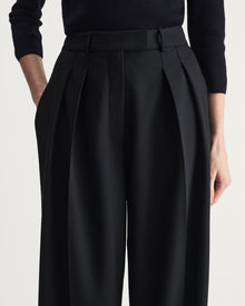 Mara Trousers in Black Virgin Wool and Mohair