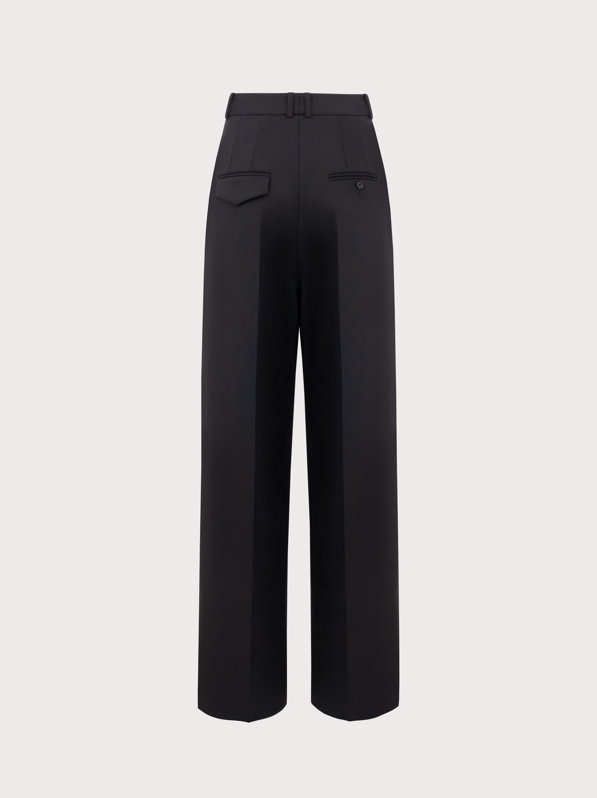 Mara Trousers in Black Virgin Wool and Mohair