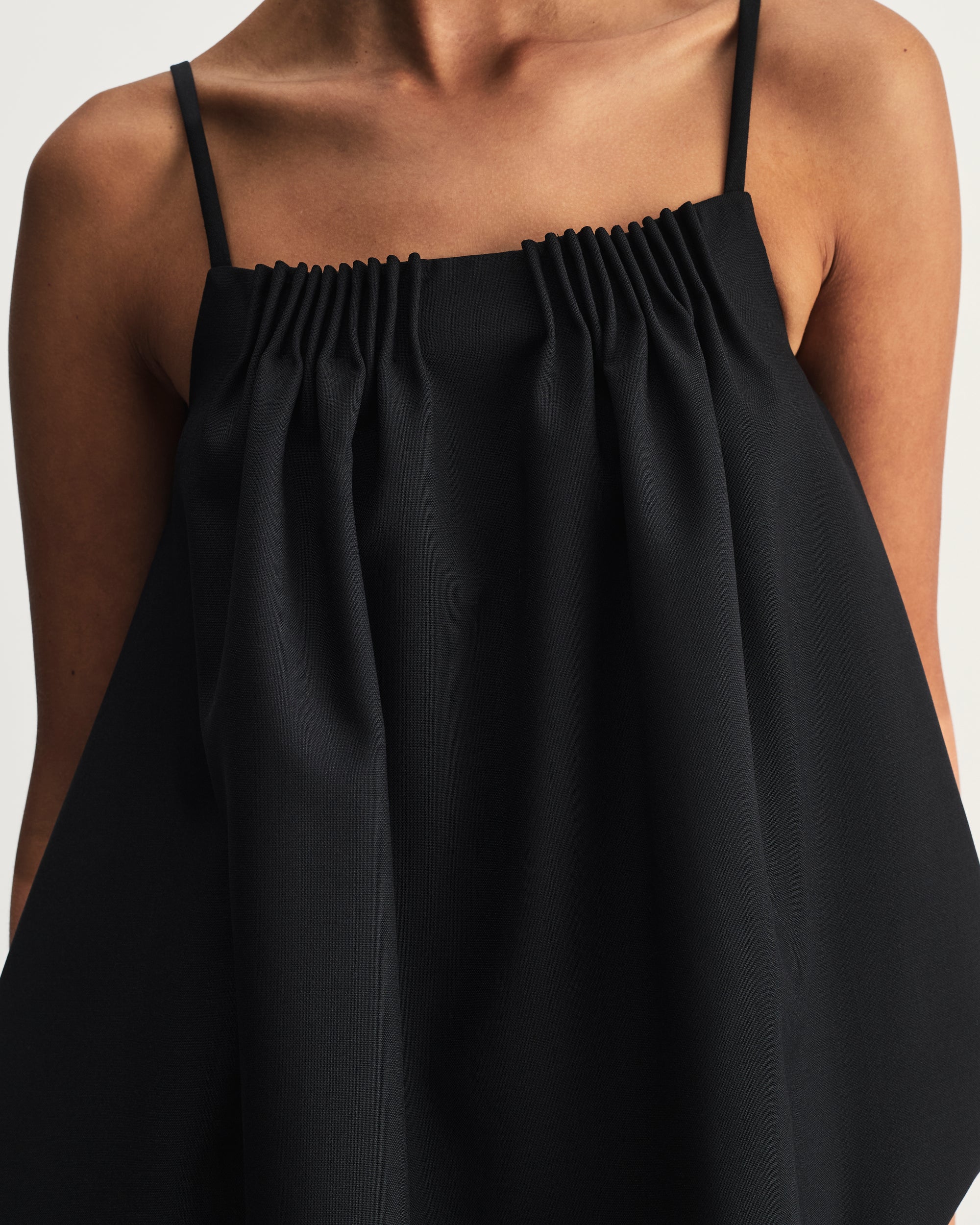 Marta Top  in Black Virgin Wool and Mohair