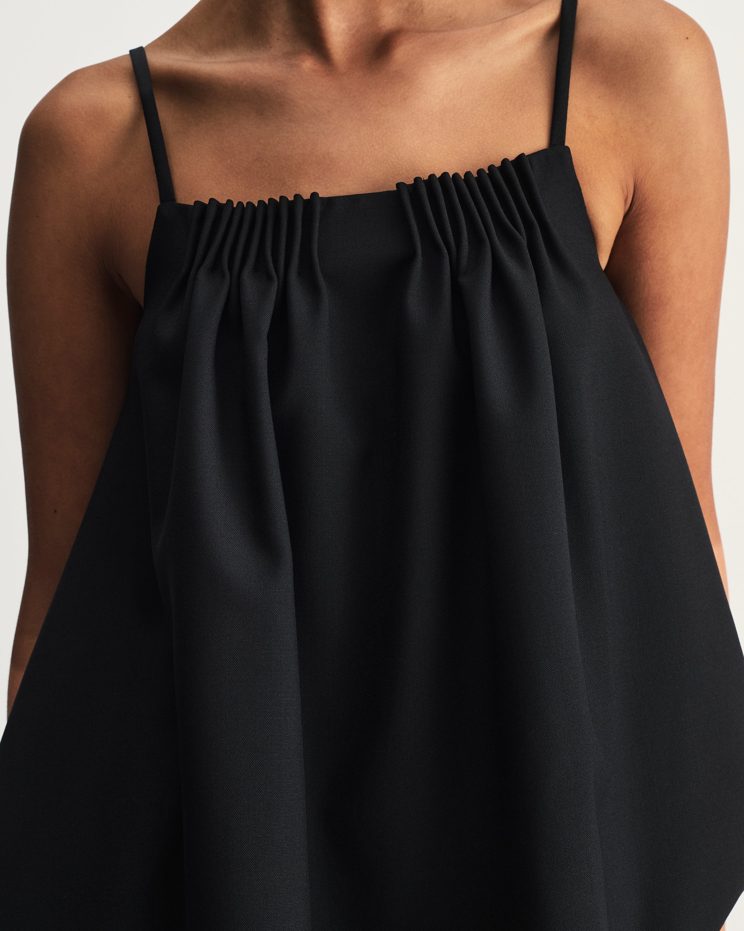 Marta Top  in Black Virgin Wool and Mohair