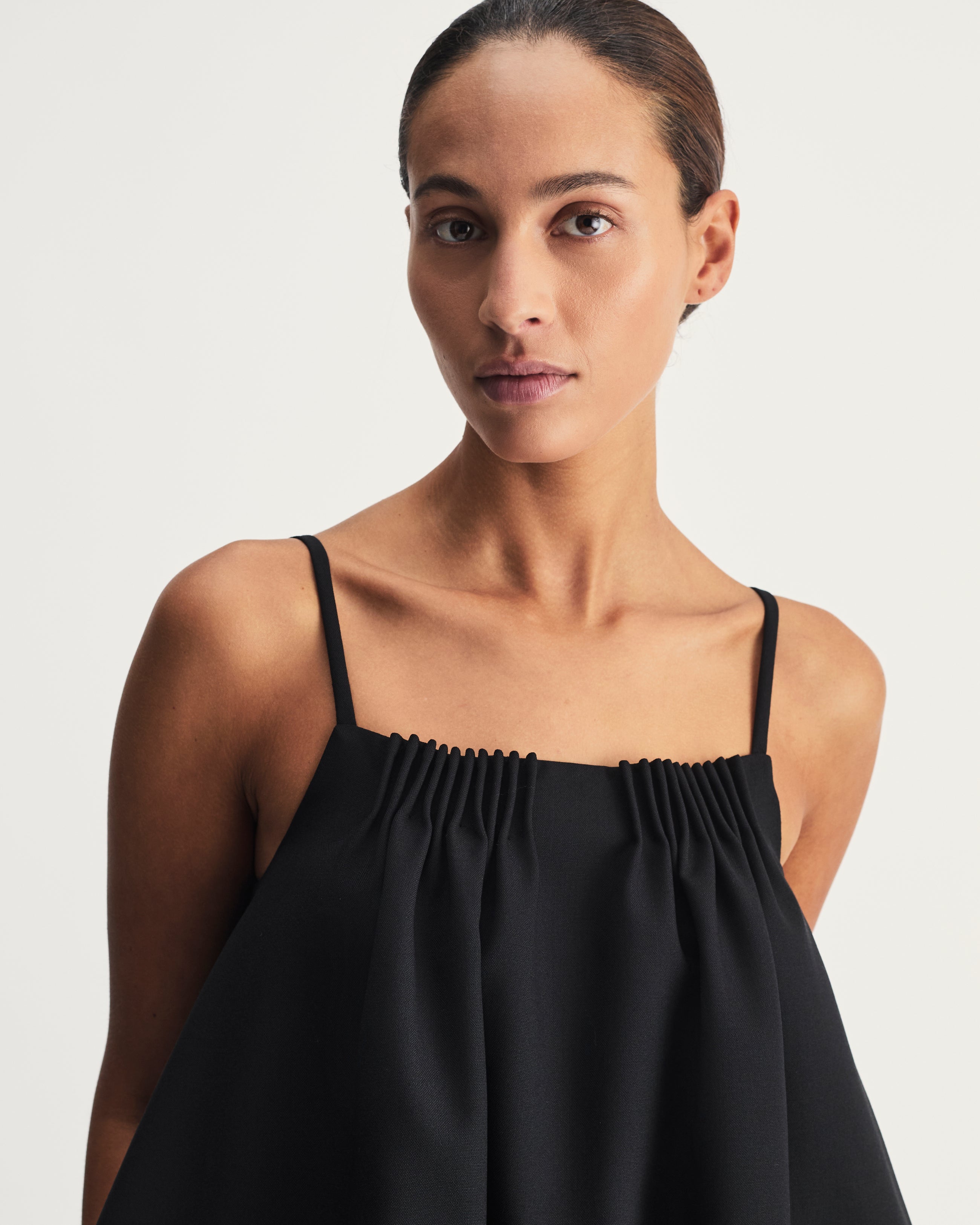 Marta Top  in Black Virgin Wool and Mohair