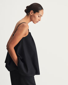 Marta Top  in Black Virgin Wool and Mohair