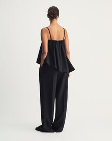Marta Top  in Black Virgin Wool and Mohair