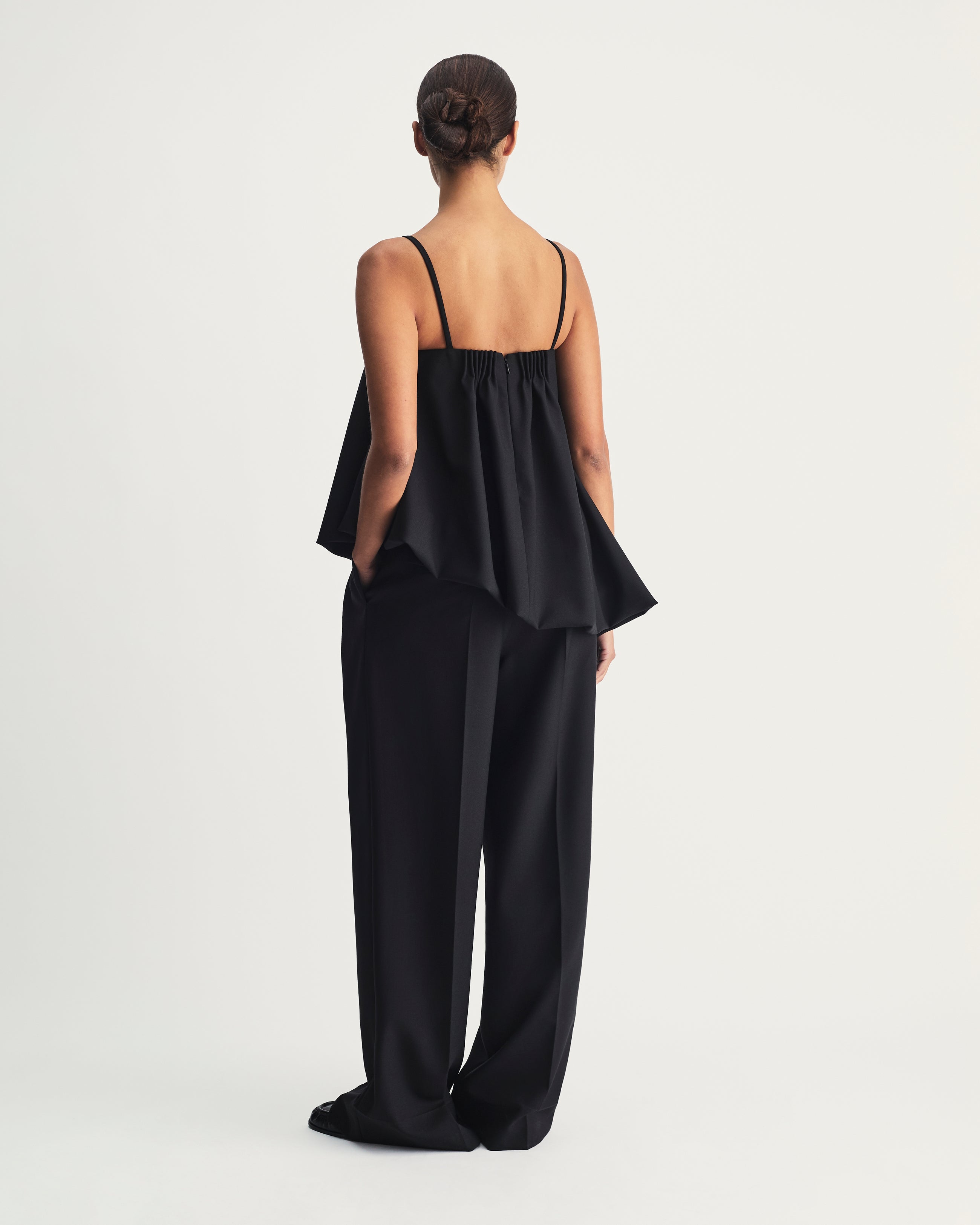 Marta Top  in Black Virgin Wool and Mohair