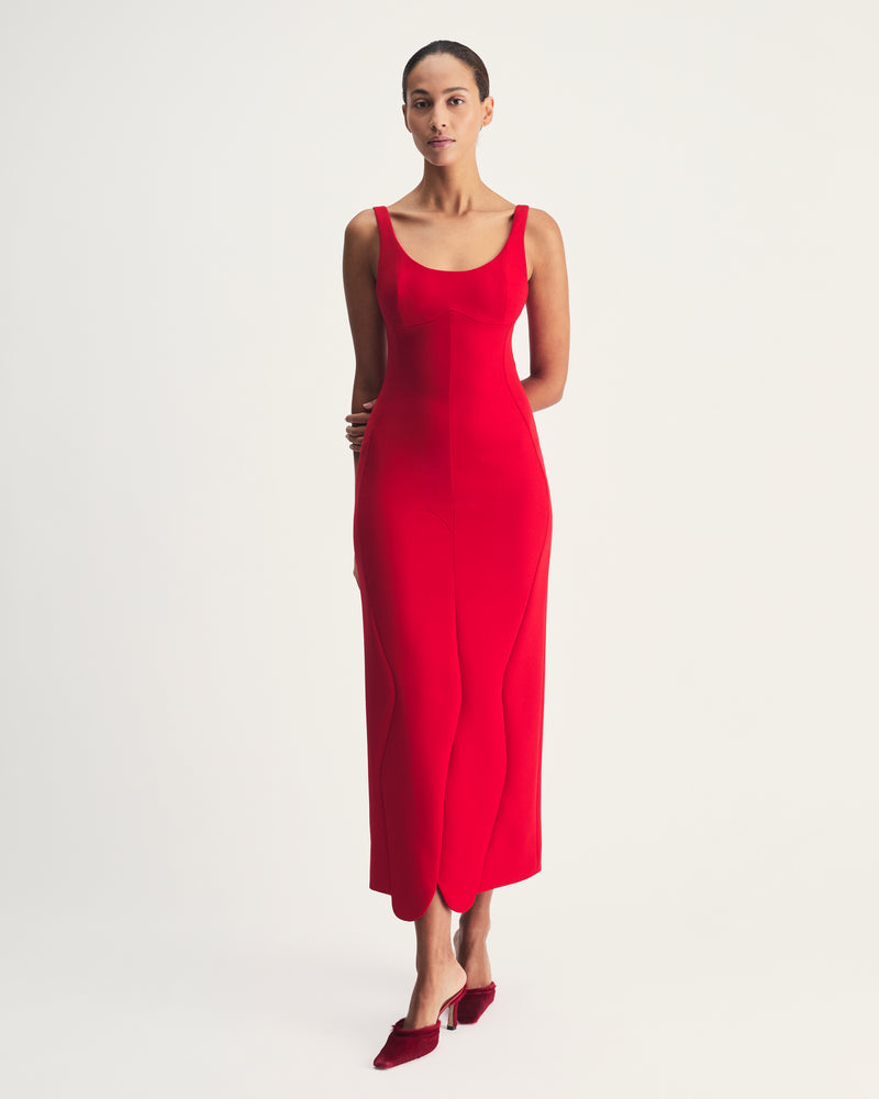 Milo Dress in Red Virgin Wool