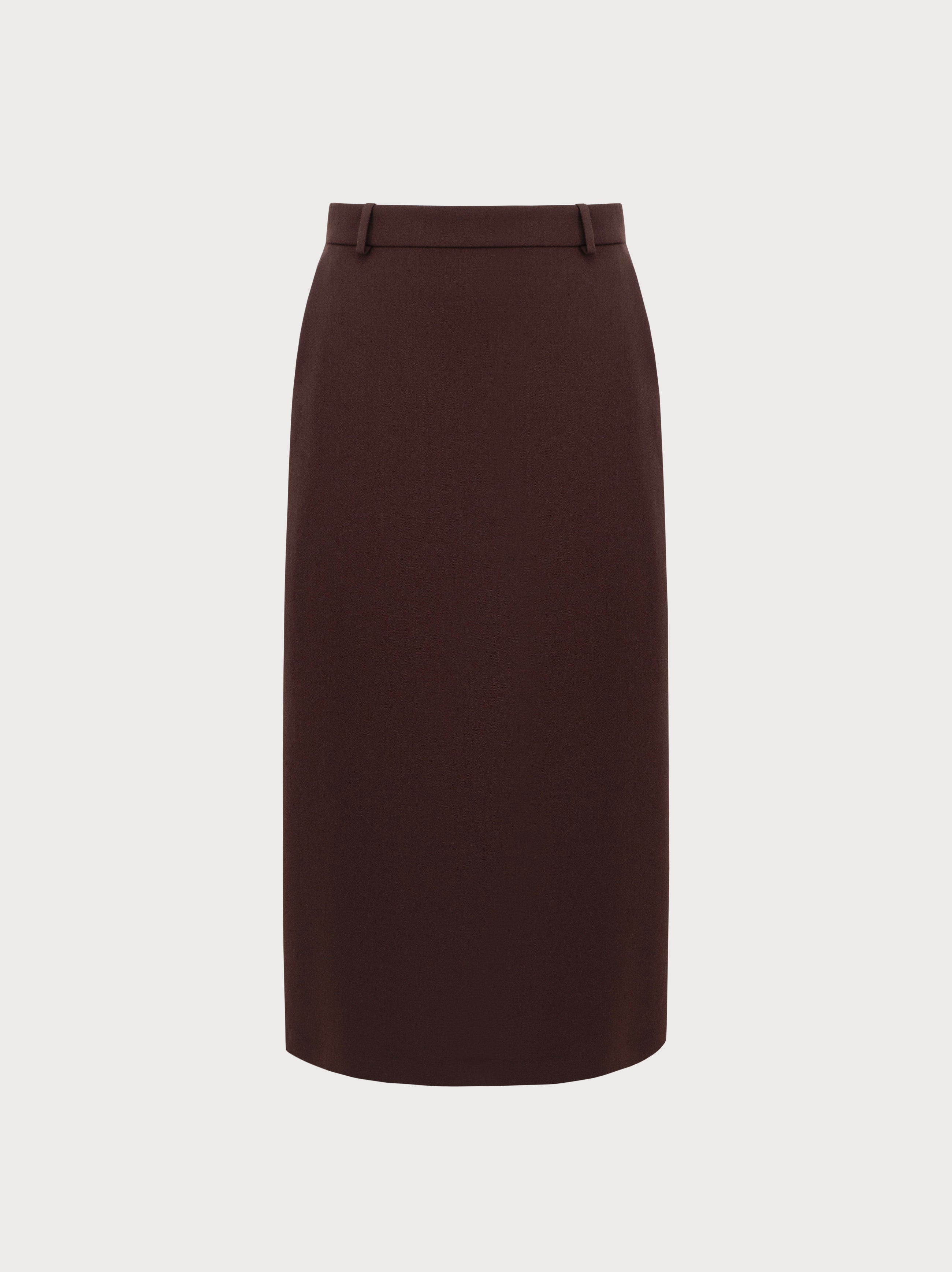 Nadia Skirt in Brown Virgin Wool