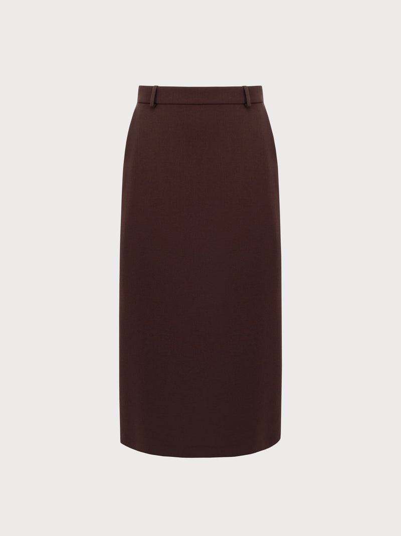 Nadia Skirt in Brown Virgin Wool