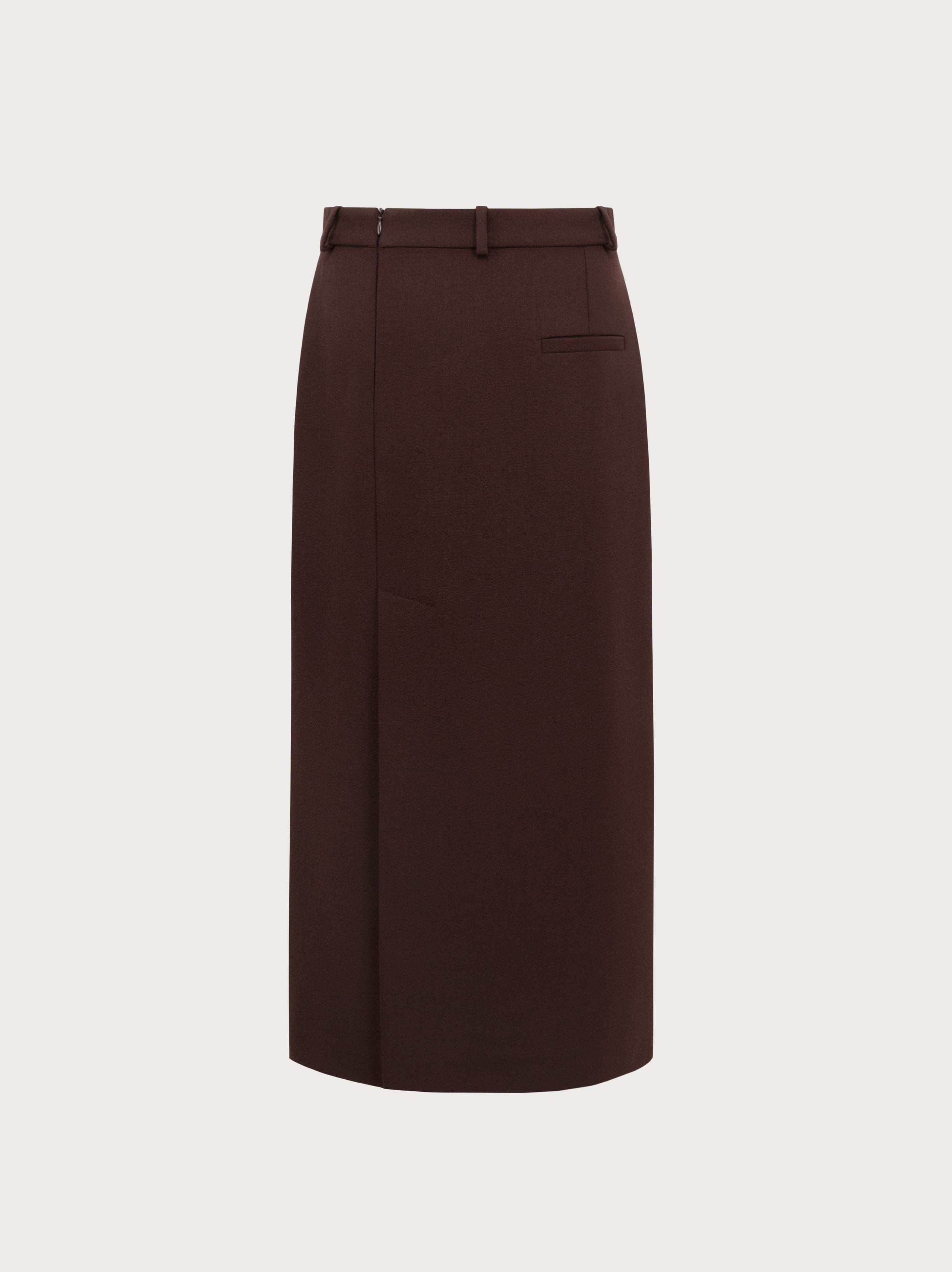 Nadia Skirt in Brown Virgin Wool