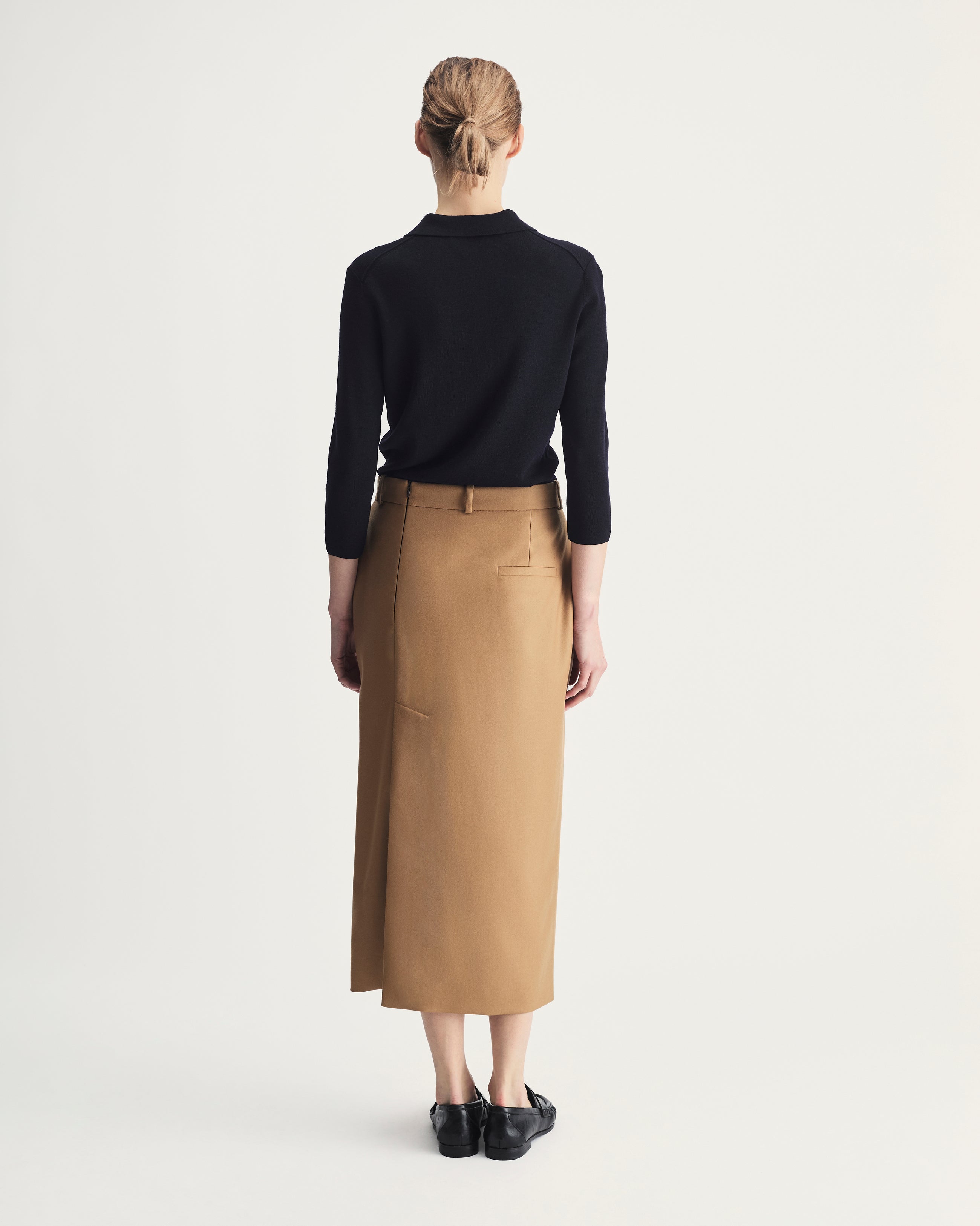 Nadia Skirt in Camel Merino Wool