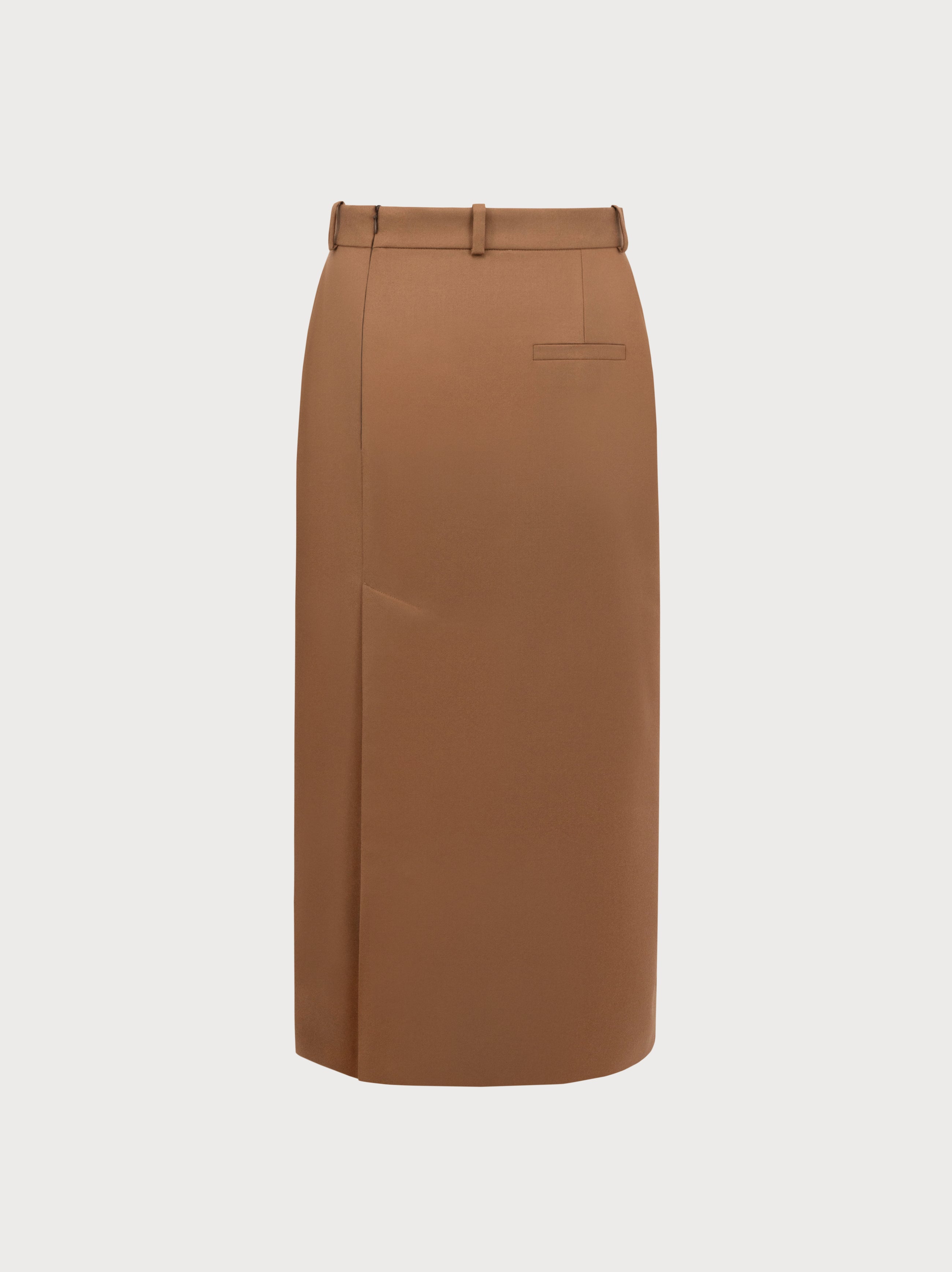 Nadia Skirt in Camel Merino Wool