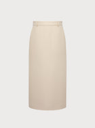 Nadia Skirt in Ivory Virgin Wool