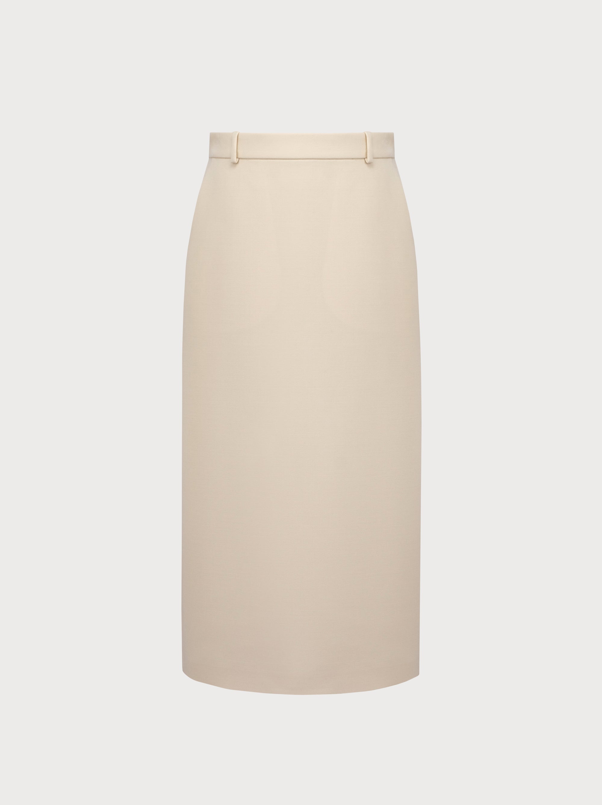 Nadia Skirt in Ivory Virgin Wool