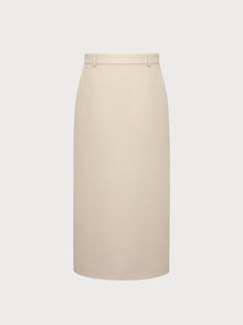 Nadia Skirt in Ivory Virgin Wool