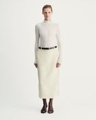 Nadia Skirt in Ivory Virgin Wool
