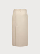 Nadia Skirt in Ivory Virgin Wool