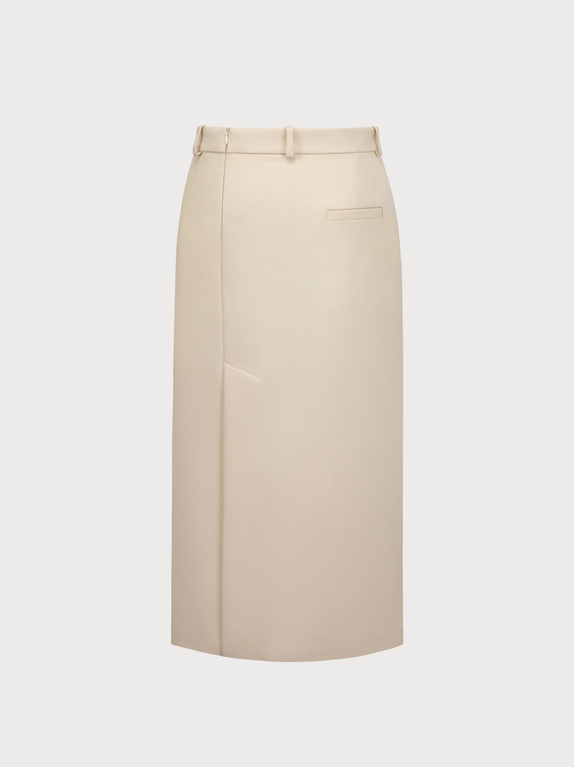Nadia Skirt in Ivory Virgin Wool