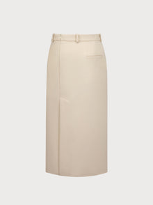 Nadia Skirt in Ivory Virgin Wool