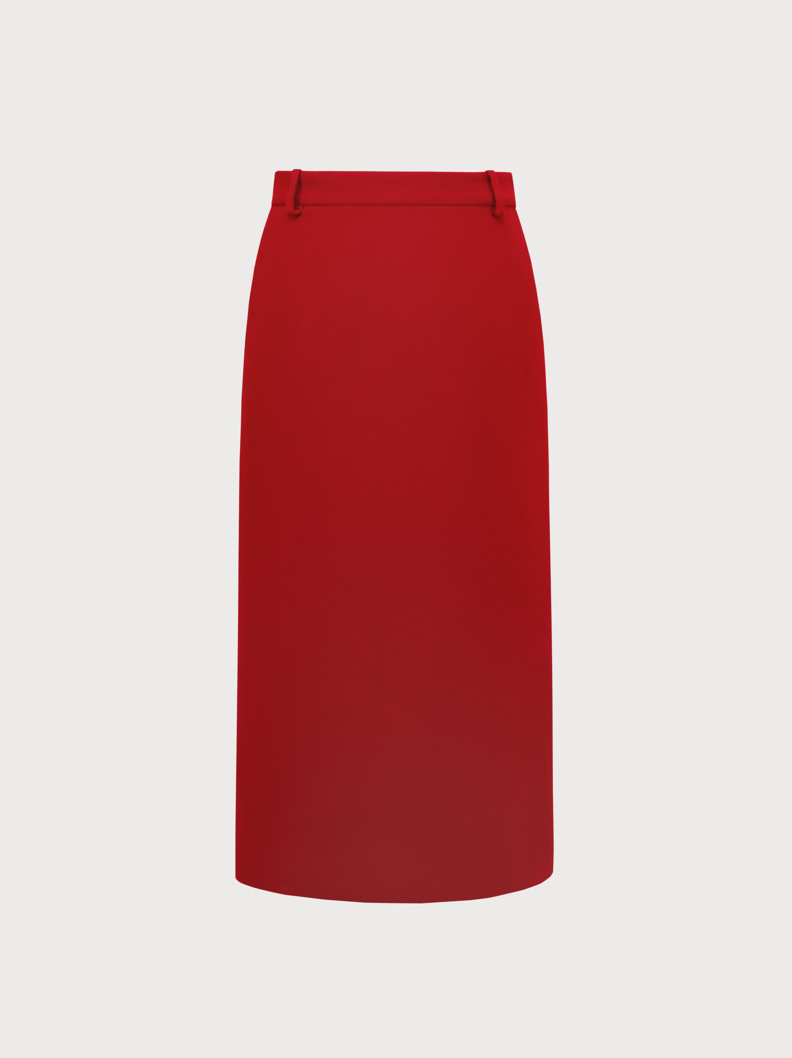 Nadia Skirt in Red Virgin Wool