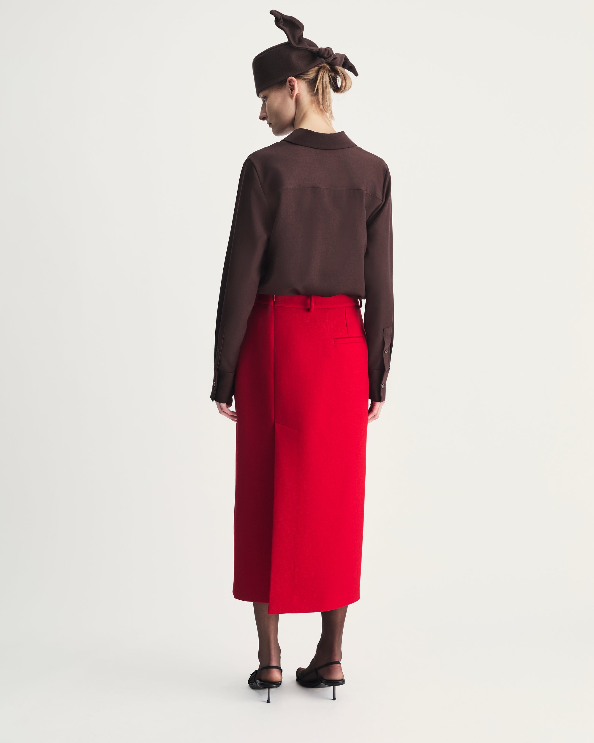 Nadia Skirt in Red Virgin Wool