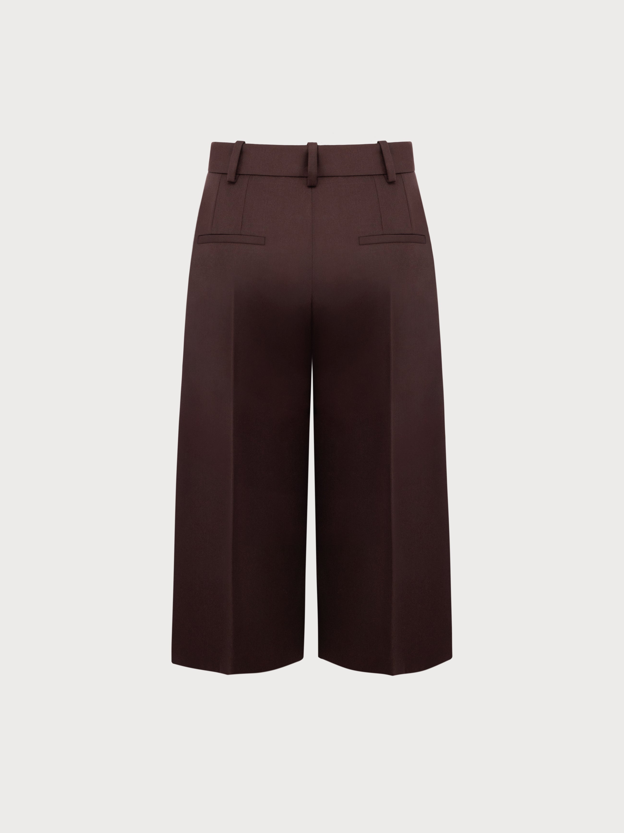 Brown wide-leg pants on a white background