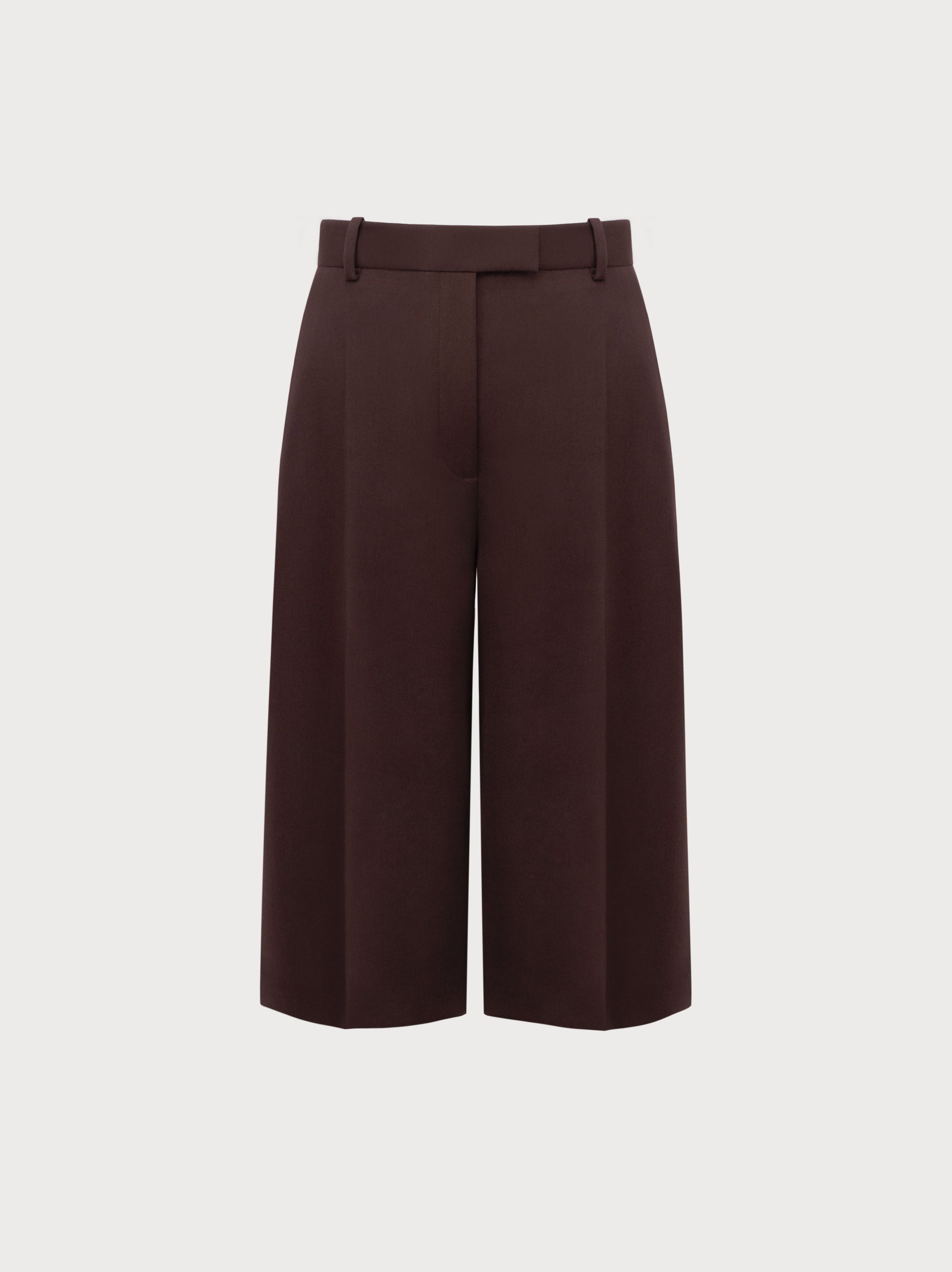 Brown wide-leg pants on a white background